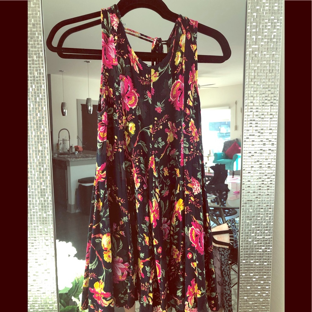 Red dress boutique floral tunic.